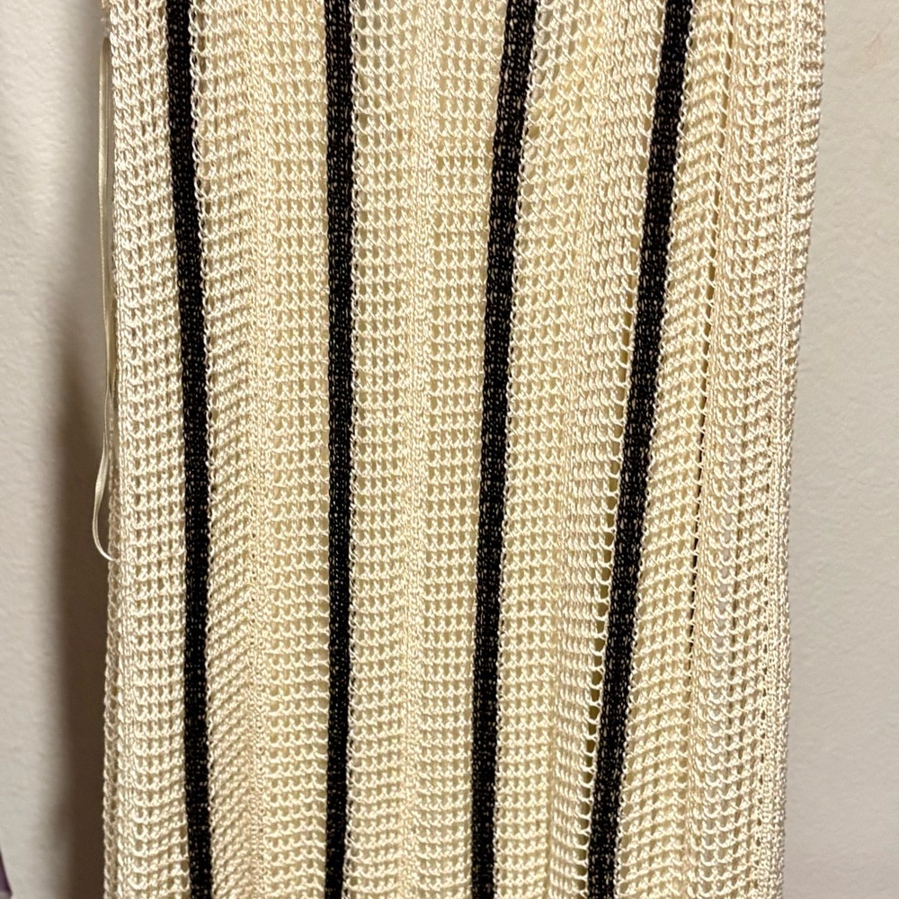 a new day Cream and Black Striped Knit Dress